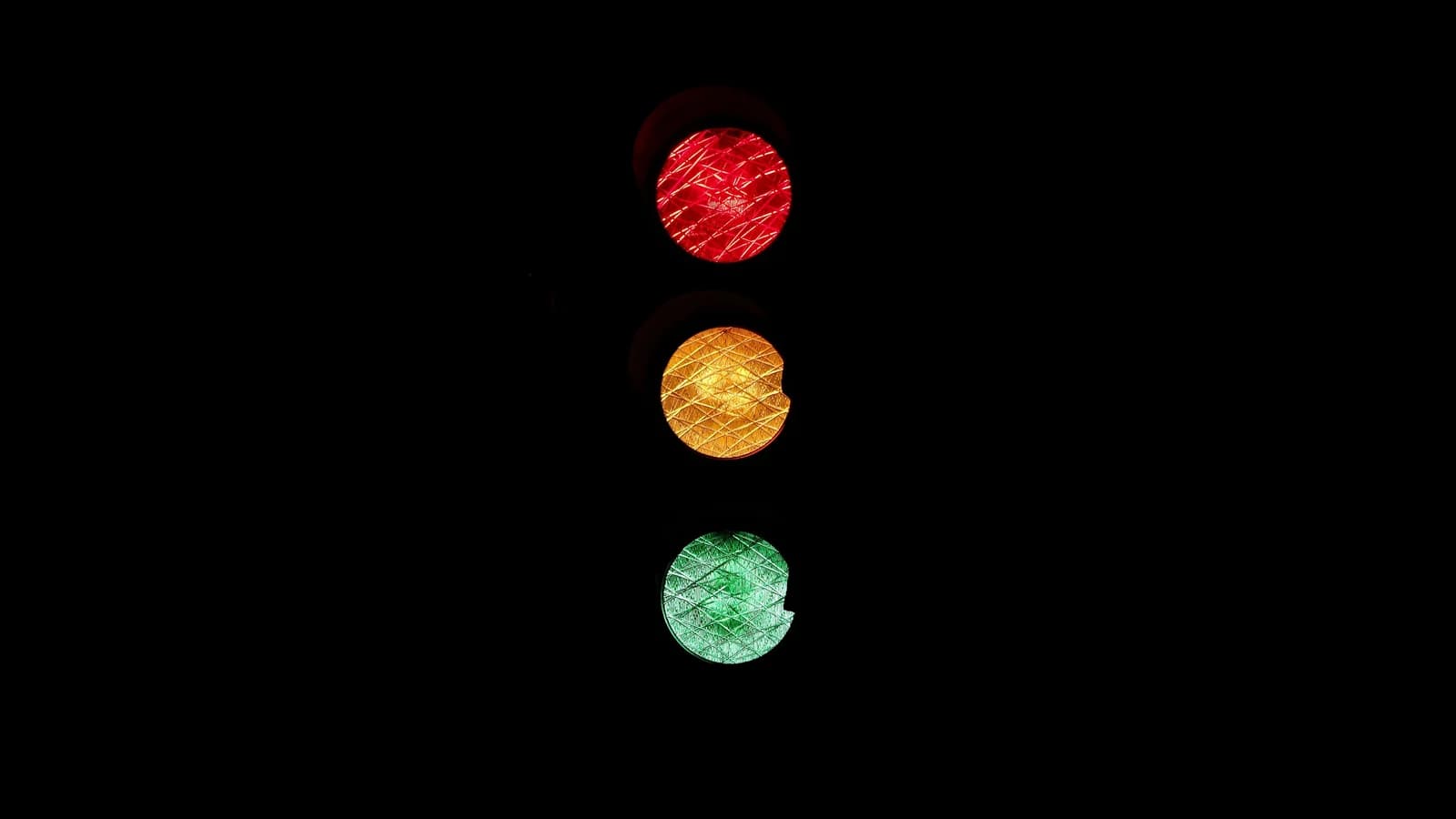 Red, amber and green traffic lights suggest distinct next actions.