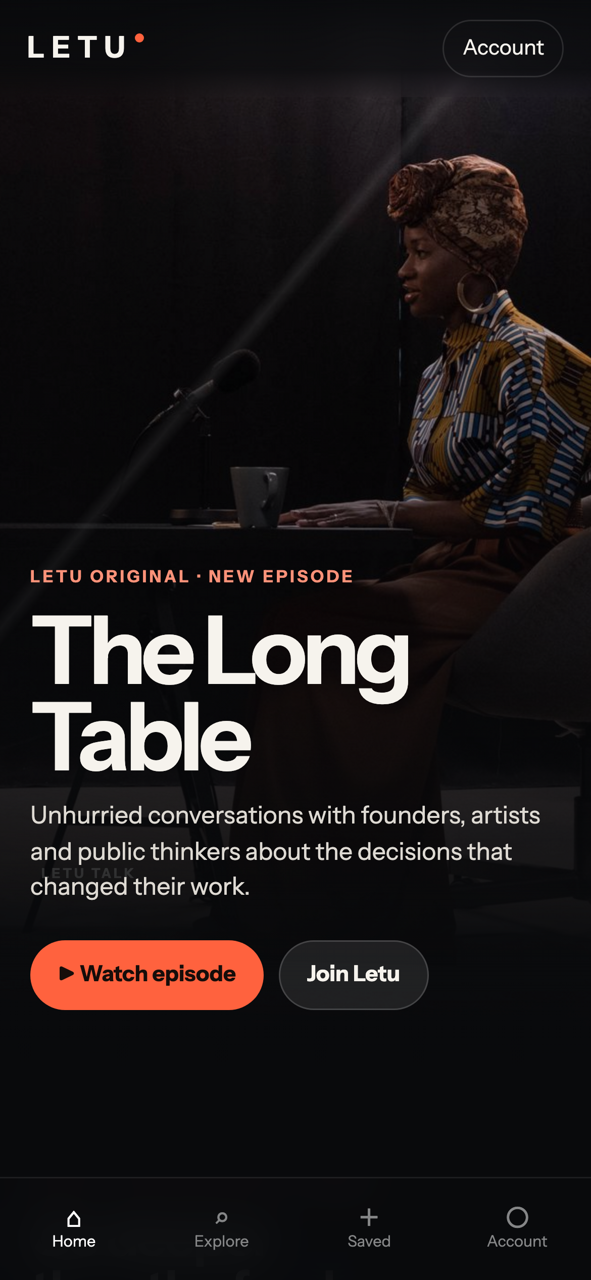 Letu’s customer experience: The Long Table, a premium video podcast